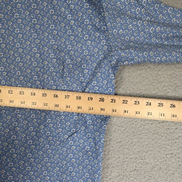 Ted Baker Shirt Mens Size 5 US 42 Large Blue Floral Pattern Casual Button Down - Picture 5 of 6